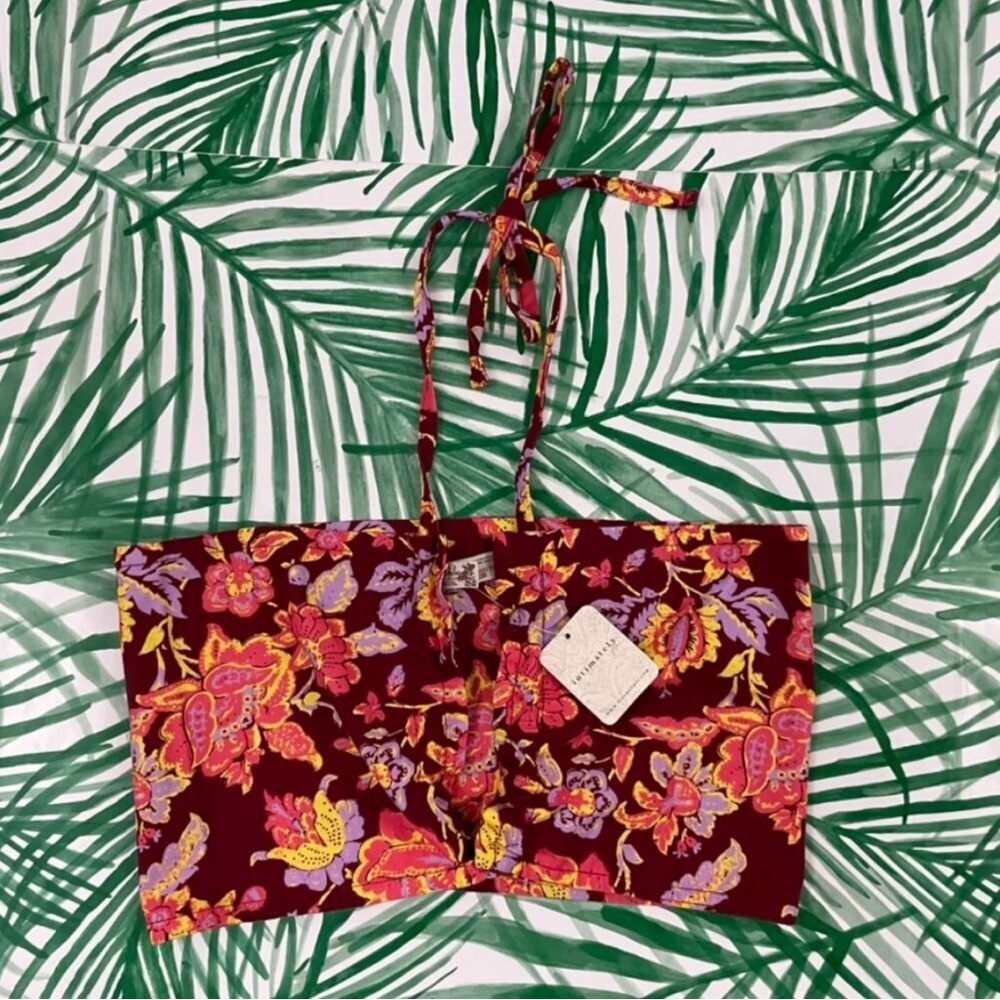 Intimately Free People Summer Of Love Floral Bandeau Halter Top Size Small